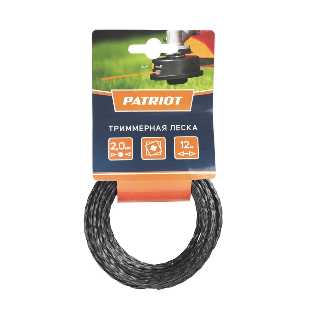 Леска для садового триммера 2,0мм PATRIOT 12м (скрученный квадрат)