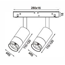 Трековый светодиодный точечный светильник 20W, CRI90, 4000К, угол 15°-60°, IP20, NO DIM, 48B, черный - изображение 4