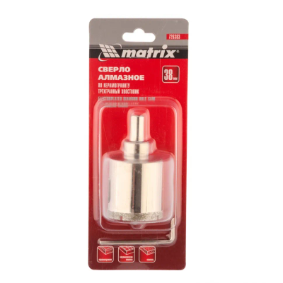 Сверло алмазное по керамограниту, 22х67 мм, трехгранный хвостовик Matrix - изображение 7