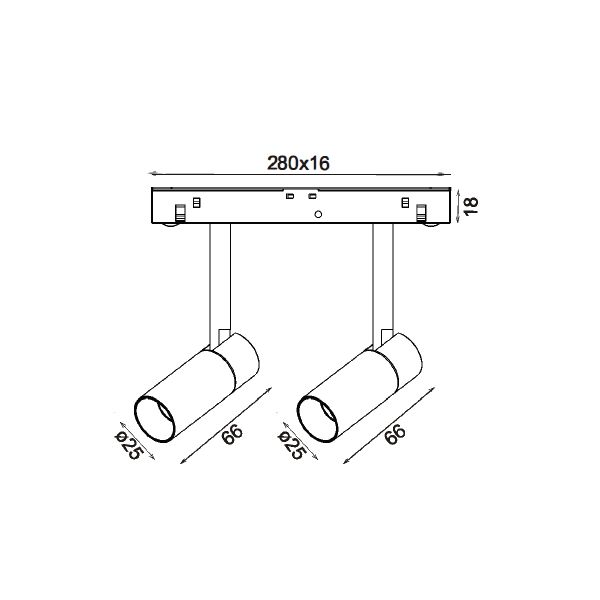 Трековый точечный светильник 2х3Вт CRI90 3000К гр. 15° IP20 NO DIM 48B белый - изображение 2