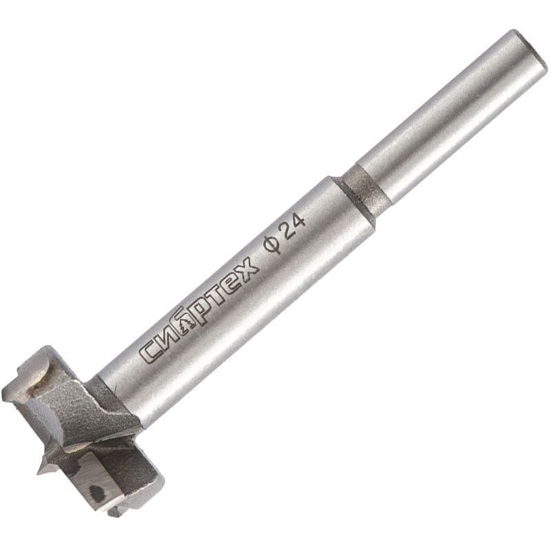 Сверло Форстнера по дереву, 24 мм, цилиндрический хвостовик Сибртех