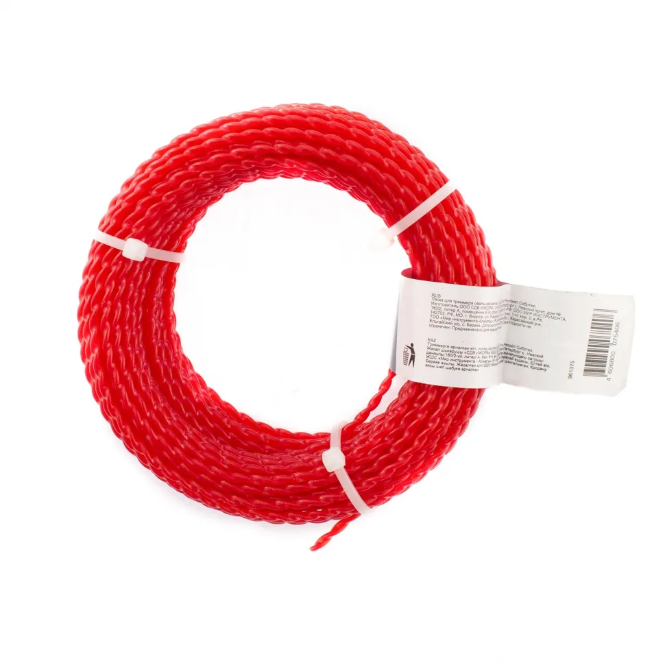 Леска для триммера овальная витая, 2.4 ммх15 м, Россия Сибртех - изображение 2