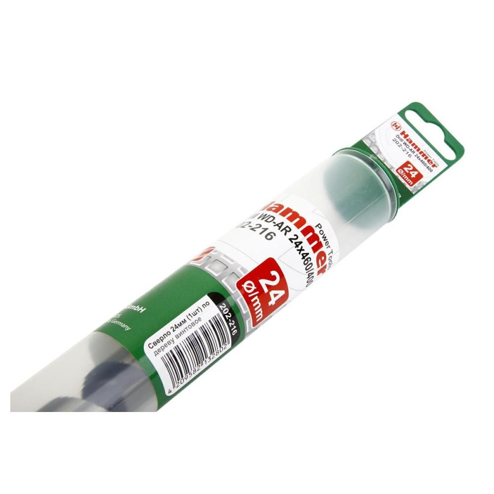 Сверло по дереву спиральное 24 мм * 460 мм HAMMER 202-216 - изображение 3