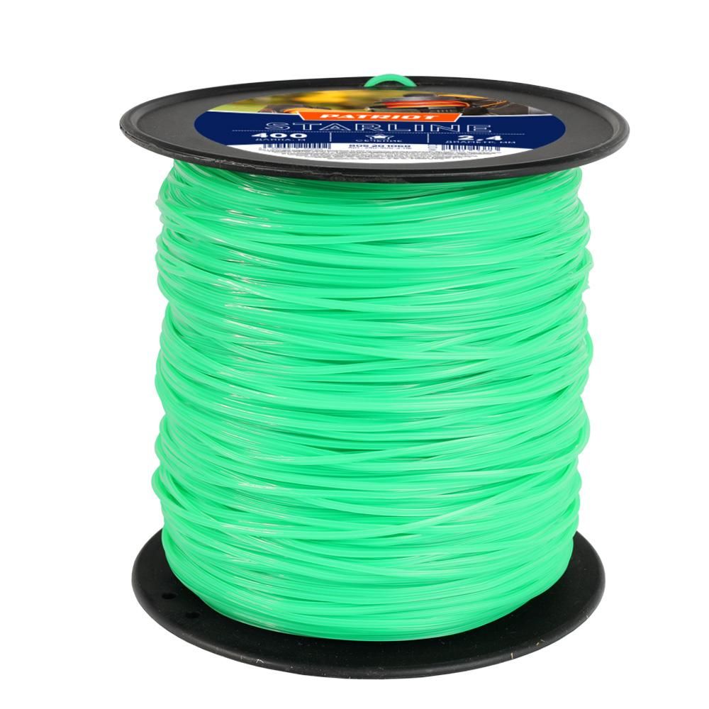 Леска для триммера 2,4мм Patriot Starline 400м (звезда, зеленая)