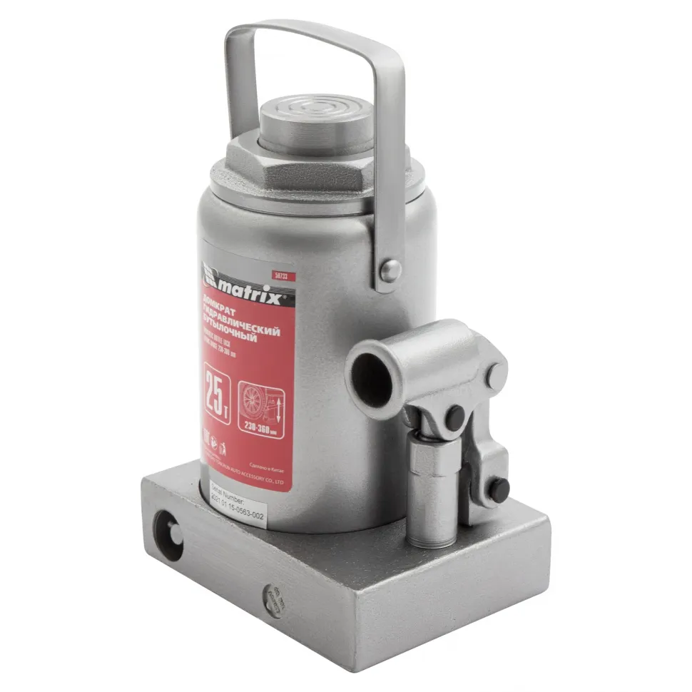 Домкрат гидравлический бутылочный, 25 т, высота подъема 230-360 мм Matrix - изображение 4