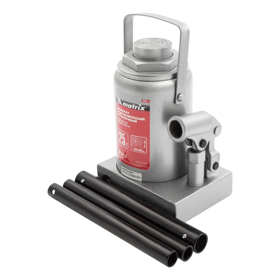 Домкрат гидравлический бутылочный, 25 т, высота подъема 230-360 мм Matrix - изображение 5