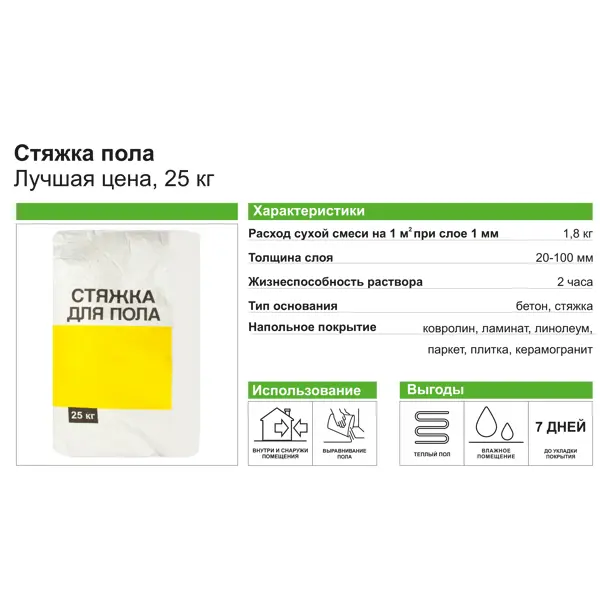 Стяжка пола Лучшая Цена 25 кг - изображение 4