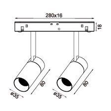 Трековый точечный светильник 2х5Вт, CRI90, 3000К, гр. 15°, IP20, DALI, 48B, белый - изображение 6