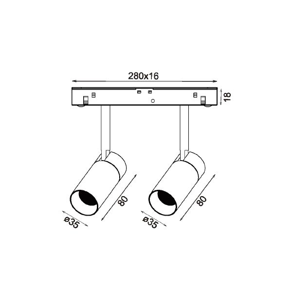 Трековый точечный светильник 2х5Вт CRI90 4000К гр. 36° IP20 NO DIM 48B белый - изображение 2