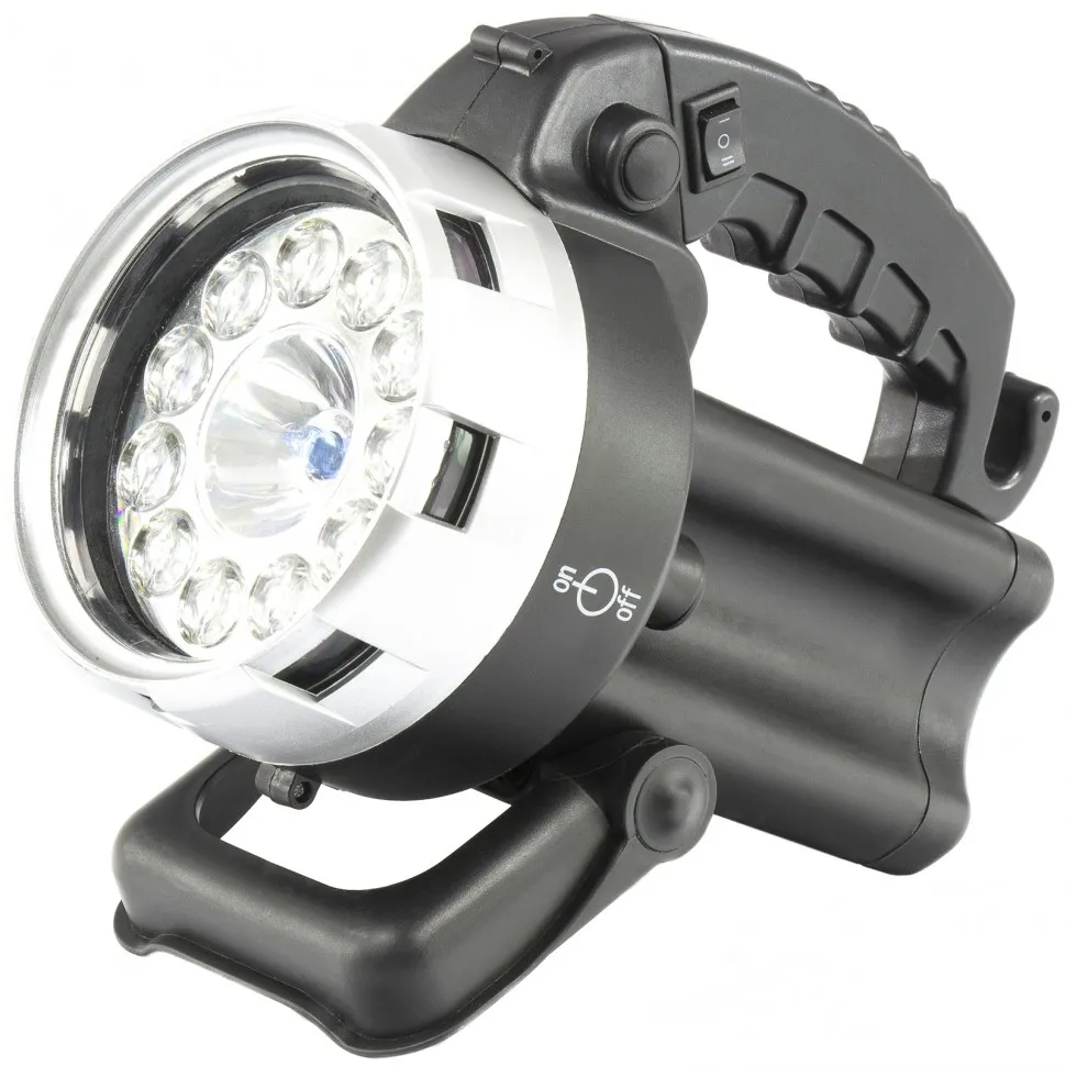Фонарик поисковый, аккумуляторный, галоген 25 W + 11 светодиодов Stern - изображение 1