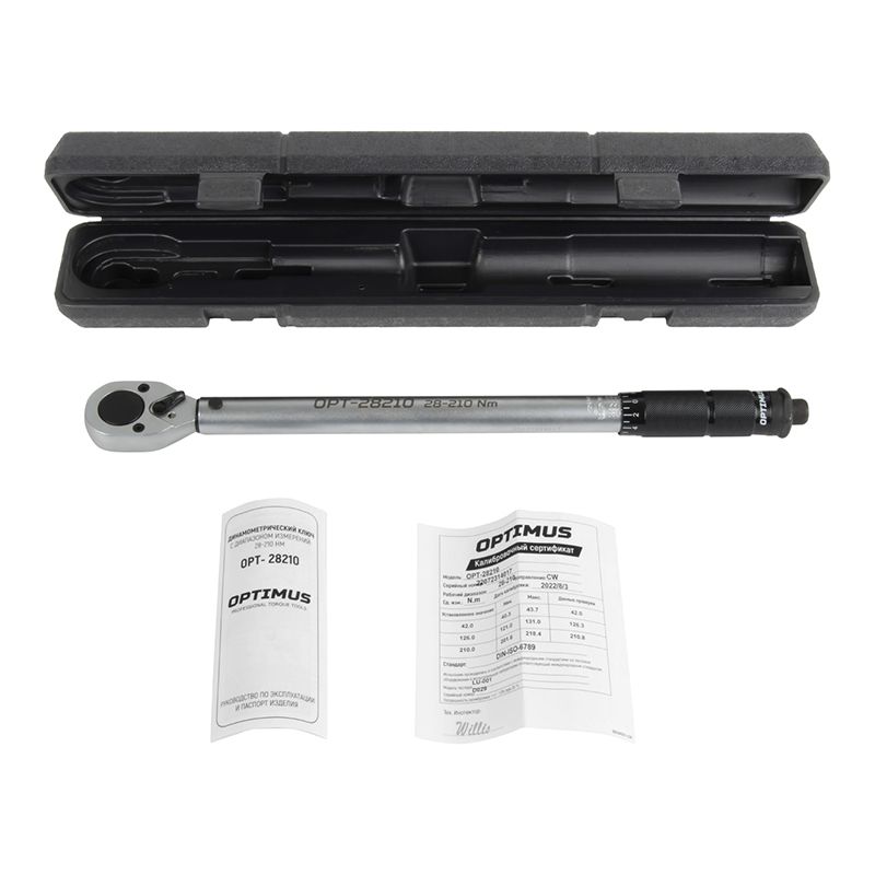 Динамометрический ключ 28-210 Нм, приводной квадрат 1/2 OPTIMUS OPT-28210 - изображение 2
