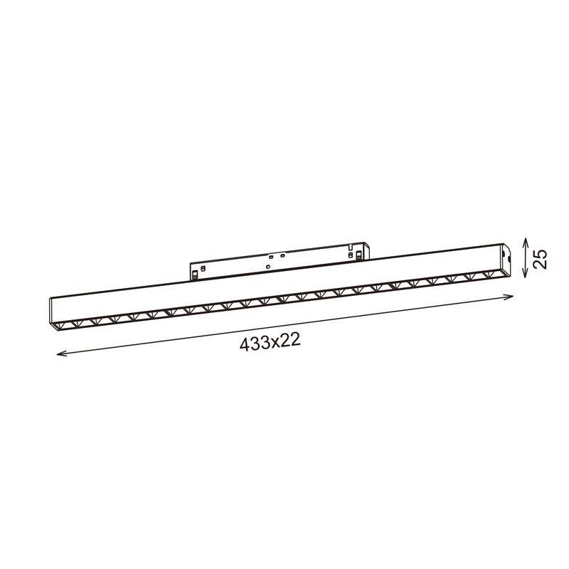 Трековый линейный светильник 28Вт, CRI90, 3000К, гр. 34°, IP20, DALI, 48В, 433мм, белый - изображение 2