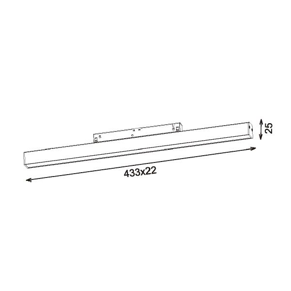 Трековый линейный светильник 28Вт, CRI90, 4000К, гр. 100°, IP20, DALI, 48В, 433мм, черный - изображение 2