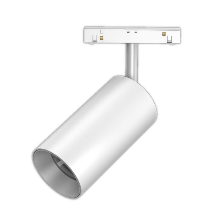 Трековый светодиодный точечный светильник 28W, CRI90, 3000К, угол 15°, IP20, NO DIM, 48B, белый