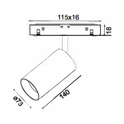 Трековый светодиодный точечный светильник 28W, CRI90, 3000К, угол 15°, IP20, NO DIM, 48B, белый - изображение 2