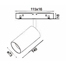 Трековый светодиодный точечный светильник 28W, CRI90, 3000К, угол 15°, IP20, NO DIM, 48B, белый - изображение 4