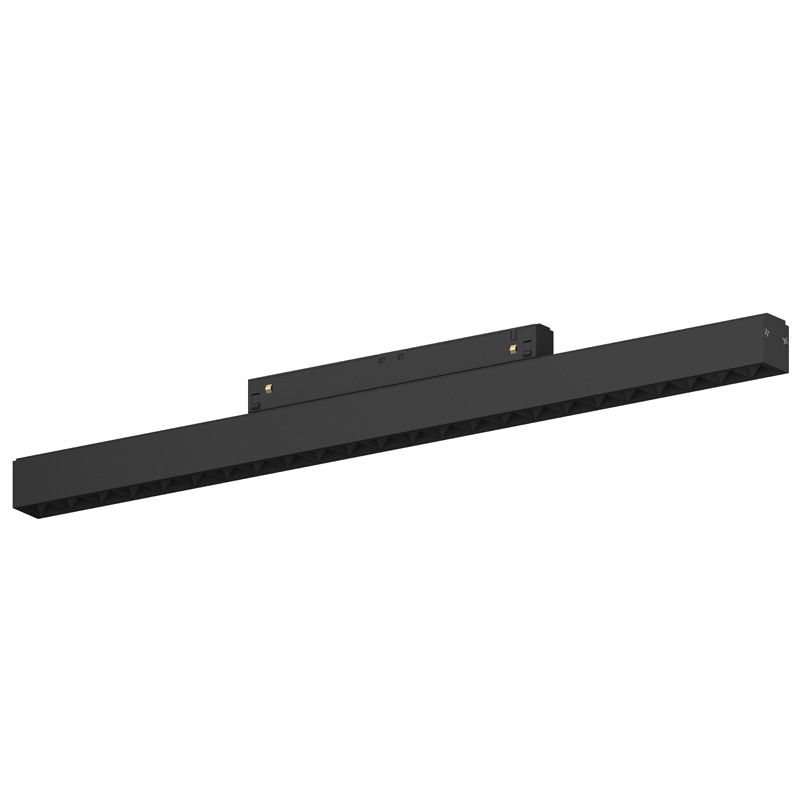 Трековый светодиодный линейный светильник 28W, CRI90, 3000К, угол 45°, IP20, NO DIM, 48B, черный