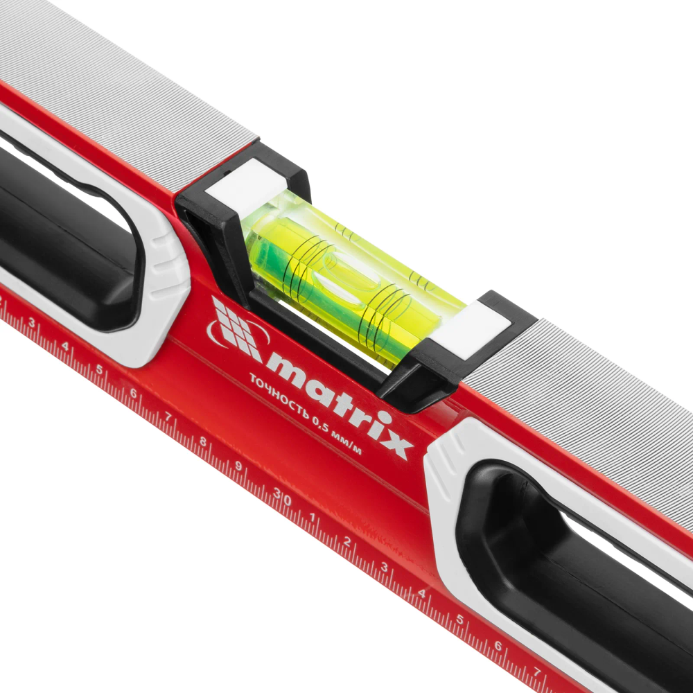 Уровень алюминиевый, магнит, фрезерованный, 3 глазка (1 зеркальный), 2-компонентные рукояти, 600 мм - изображение 3