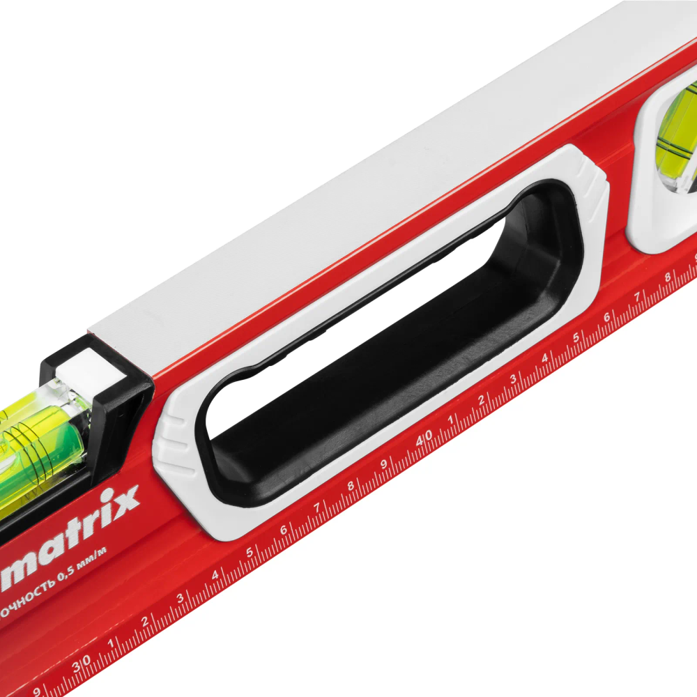 Уровень алюминиевый, магнит, фрезерованный, 3 глазка (1 зеркальный), 2-компонентные рукояти, 600 мм - изображение 5