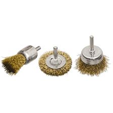 Набор щеток для дрели, 3 шт, 1 плоская, 50 мм, 2 чашки, 25-50 мм, со шпильками Matrix - изображение 2