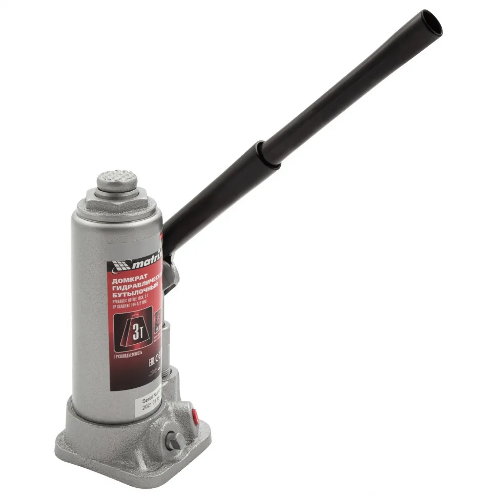 Домкрат гидравлический бутылочный, 3 т, высота подъема 194-372 мм Matrix - изображение 5