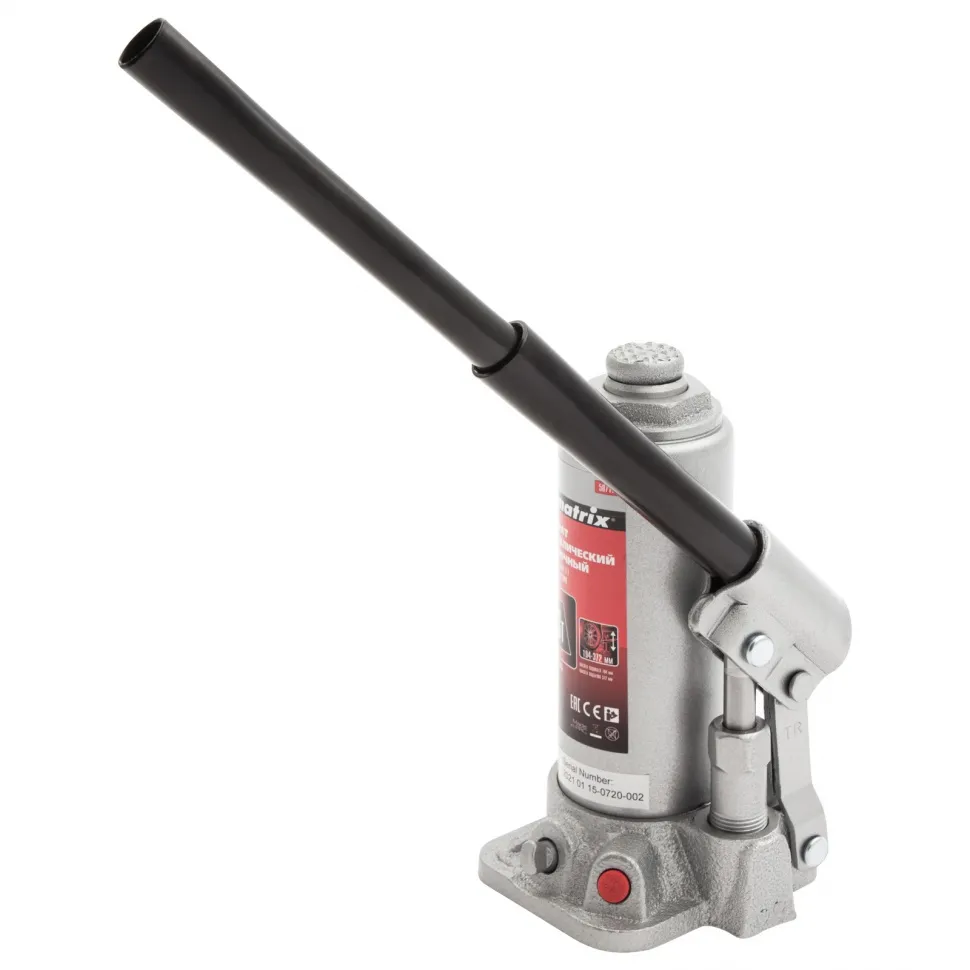 Домкрат гидравлический бутылочный, 3 т, высота подъема 194-372 мм Matrix - изображение 6