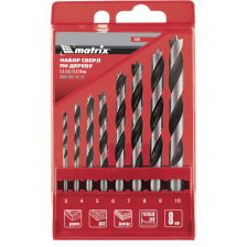 Набор сверл по дереву, 3-4-5-6-7-8-9-10 мм, 8 шт, цилиндрический хвостовиковик, пластиковый кейс, - изображение 2