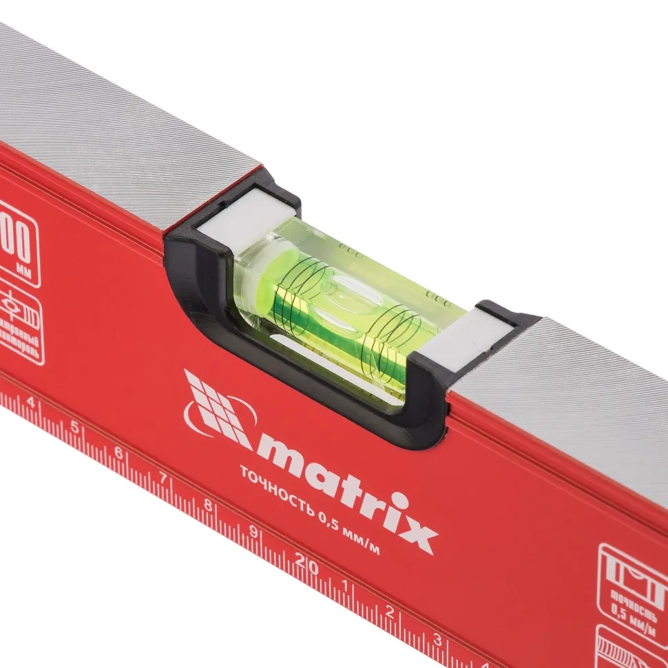 Уровень алюминиевый, фрезерованный, 3 глазка, 400 мм Matrix - изображение 2