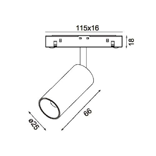 Трековый точечный светильник 3Вт CRI90 3000К гр. 15° IP20 NO DIM 48B белый - изображение 2