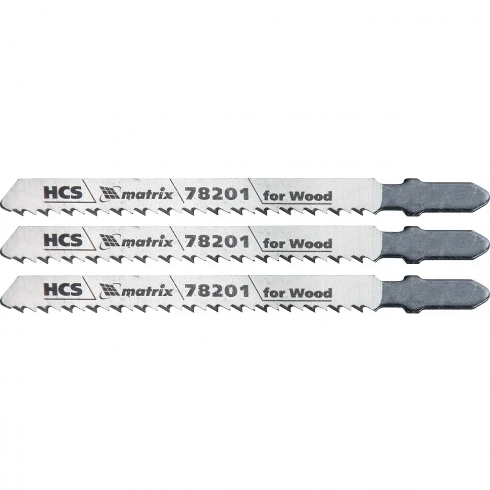 Полотна для электролобзика по дереву, 3 шт, T101B, 75х2.5 мм, HCS Matrix Professional