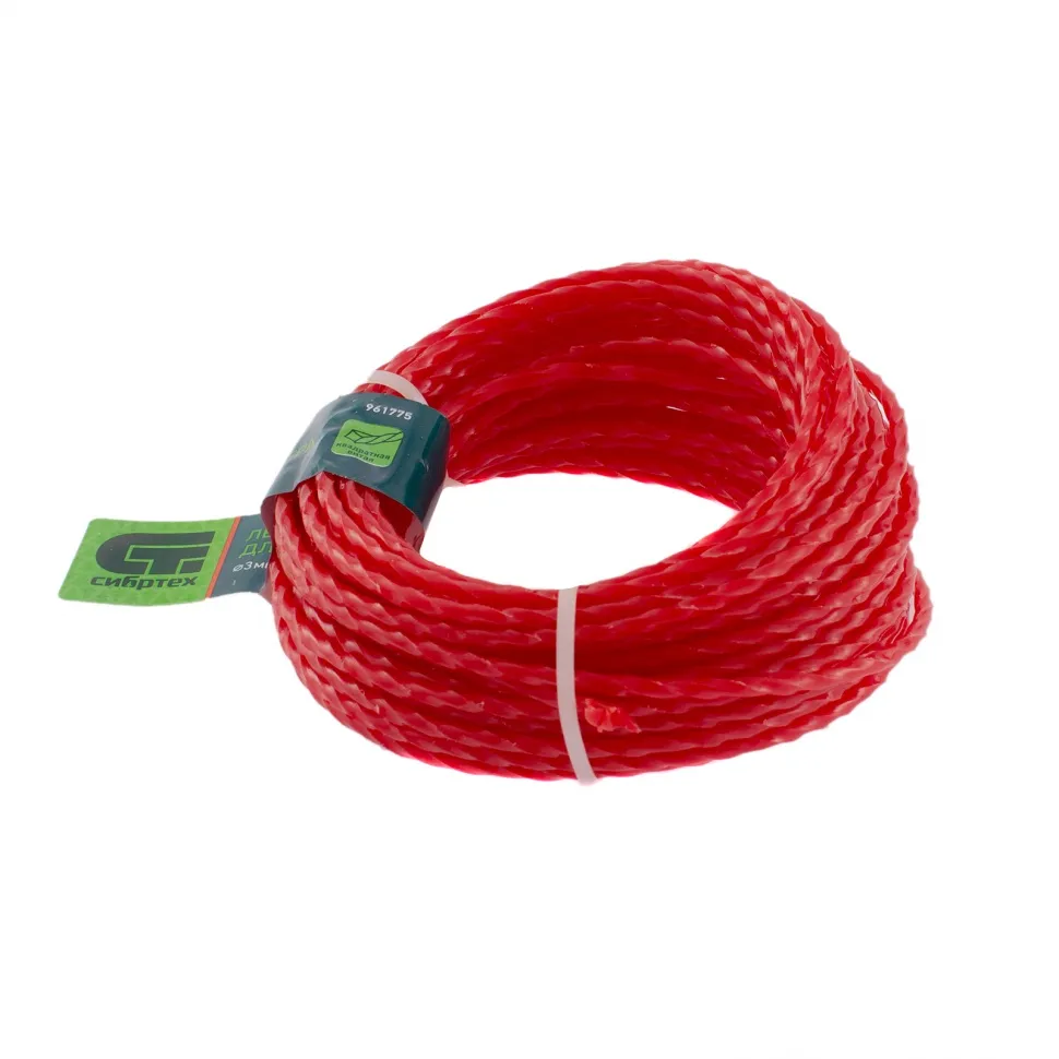 Леска для триммера квадратная витая, 3.0 ммх10 м, Россия Сибртех - изображение 3