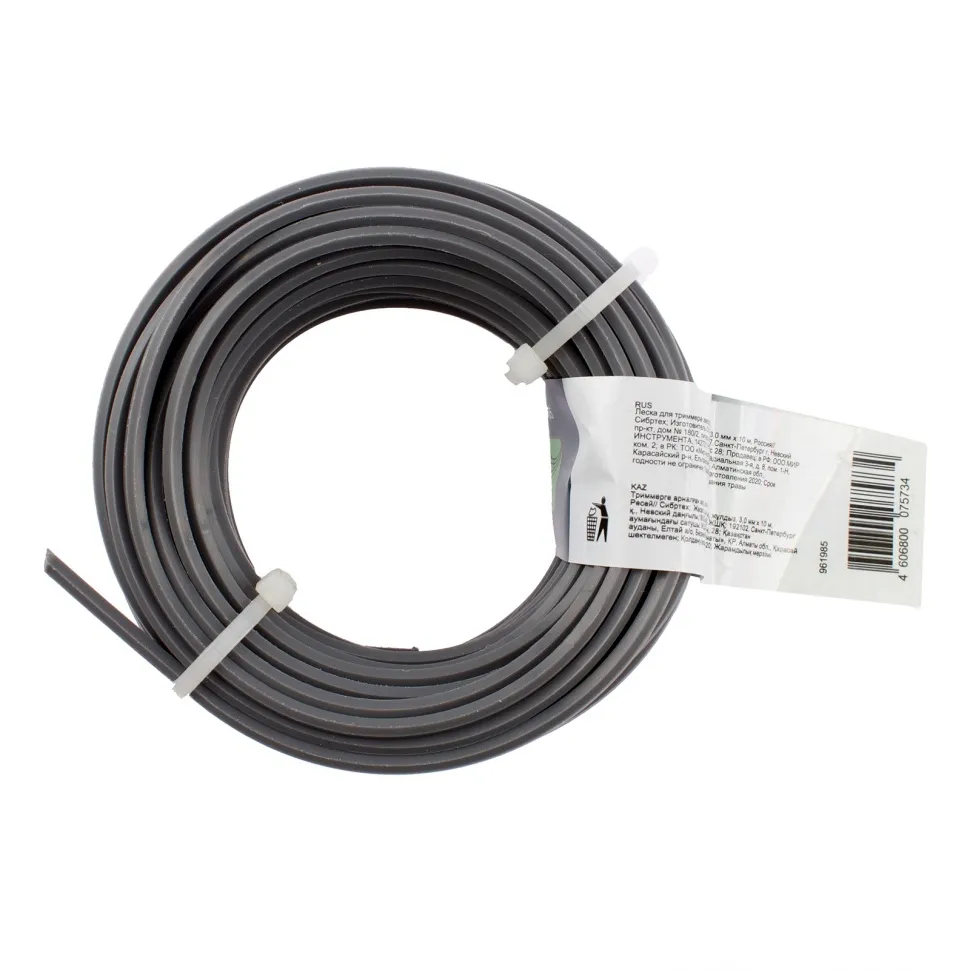 Леска для триммера звезда, армированная алюминием, 3.0 ммх10 м, Россия Сибртех - изображение 2
