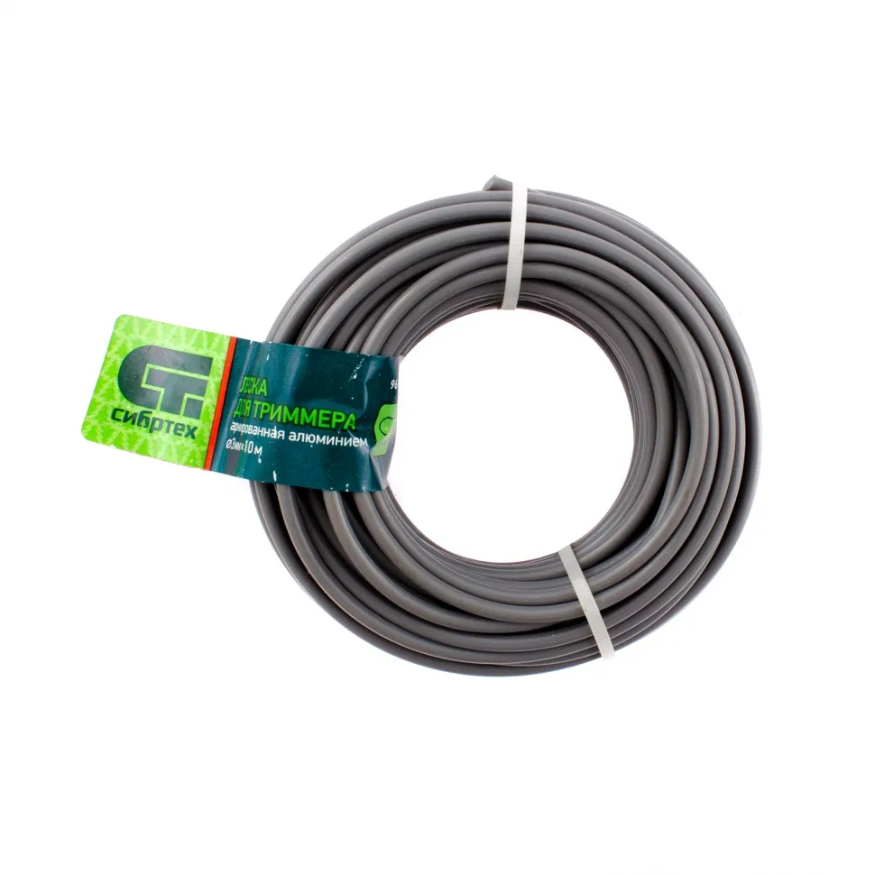 Леска для триммера круглая, армированная алюминием, 3.0 ммх10 м, Россия Сибртех