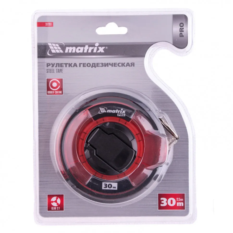 Рулетка геодезическая 30 мх12,5 мм, закрытый корпус, стальная лента, односторонняя шкала, Pro - изображение 3