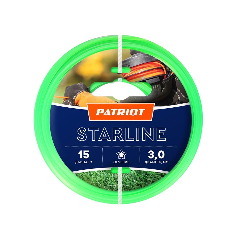 Леска для садового триммера 3,0мм PATRIOT Starline 15м (звезда)