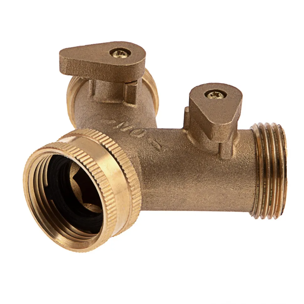 Разветвитель двухканальный, регулируемый, внешняя и внутренняя резьба 3/4, латунный Palisad - изображение 2