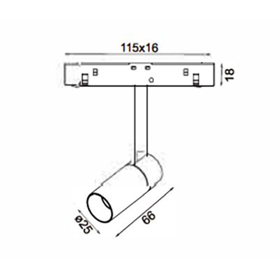 Трековый светодиодный точечный светильник 3W, CRI90, 4000К, угол 15°, IP20, NO DIM, 48B, белый - изображение 2