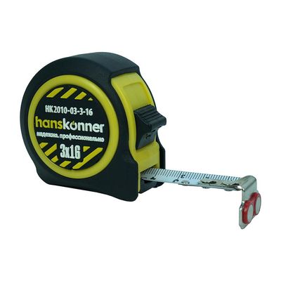 Рулетка 3x19мм, автостоп, двухстор., нейлон, супермощный магнит, Hanskonner - изображение 7