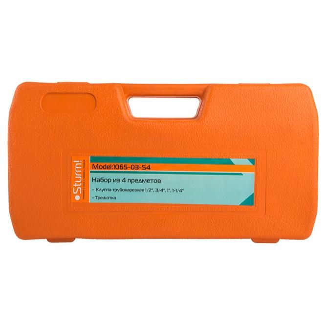 Резьбонарезной набор, трещотка, 4 клуппа 1/2, 3/4, 1, 1-1/4 Sturm! - изображение 2