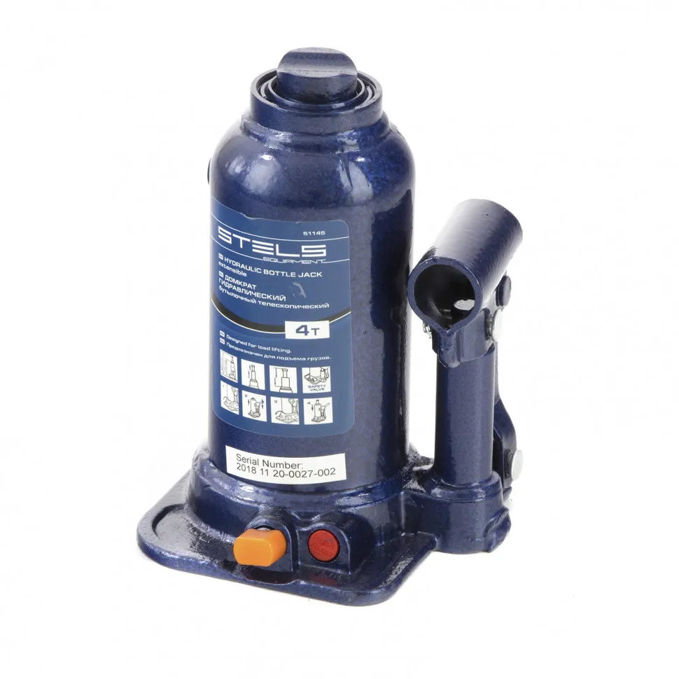 Домкрат гидравлический бутылочный телескопический, 4 т, подъем 170-420 мм Stels - изображение 2