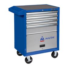 Тележка МАСТАК инструментальная, 4 ящика и отсек, синяя - изображение 2