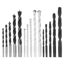 Набор сверл по бетону, металлу, дереву 4-5-6-8-10 мм, 15 шт, пластиковый бокс, цилиндрический хвостовик - изображение 3