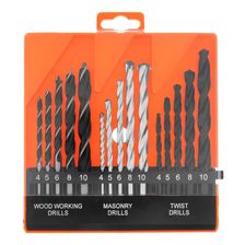 Набор сверл по бетону, металлу, дереву 4-5-6-8-10 мм, 15 шт, пластиковый бокс, цилиндрический хвостовик - изображение 4