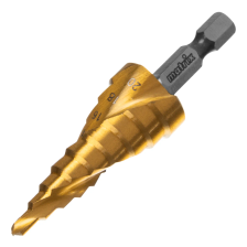 Сверло ступенчатое, 4-6-8-10-12-14-16-18-20 мм, HSS, спиральный профиль, шестигранный хвостовик - изображение 8