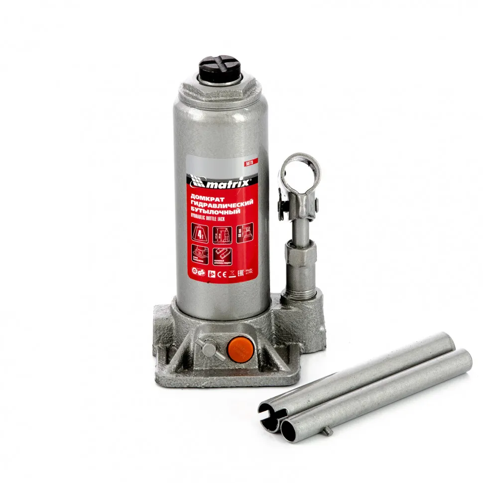 Домкрат гидравлический бутылочный, 4 т, h подъема 194-372 мм, в пластиковом кейсе Matrix - изображение 2