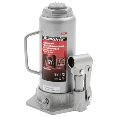 Домкрат гидравлический бутылочный, 4 т, h подъема 194-372 мм Matrix - изображение 9