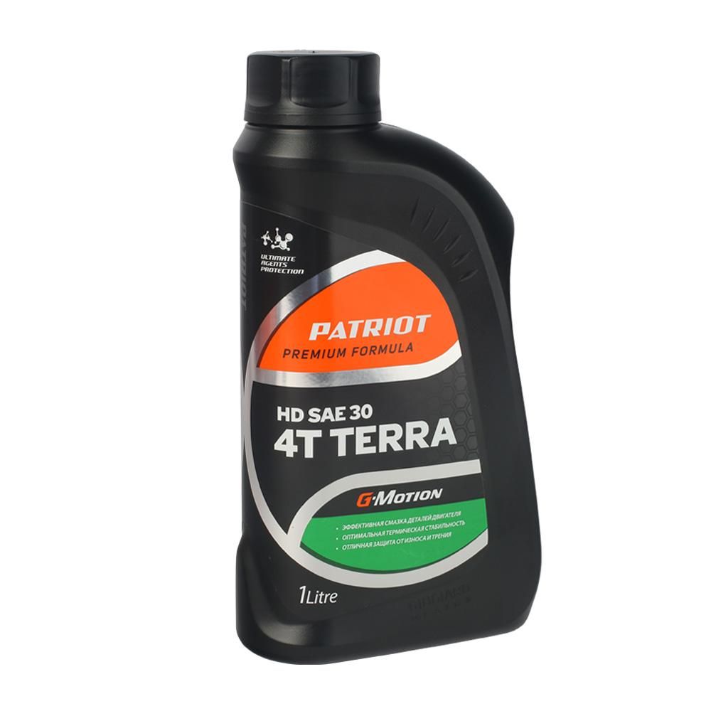 Масло 4-х тактное минеральное PATRIOT G-Motion Terra 4T HD SAE 30 1л, моторное - изображение 1