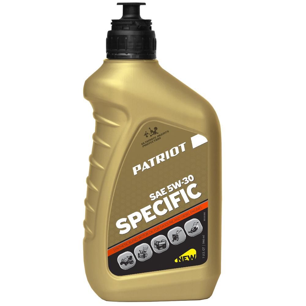Масло 4-х тактное полусинтетическое PATRIOT Specific High-Tech 5W30 SJ/CF, 0,946л. - изображение 1