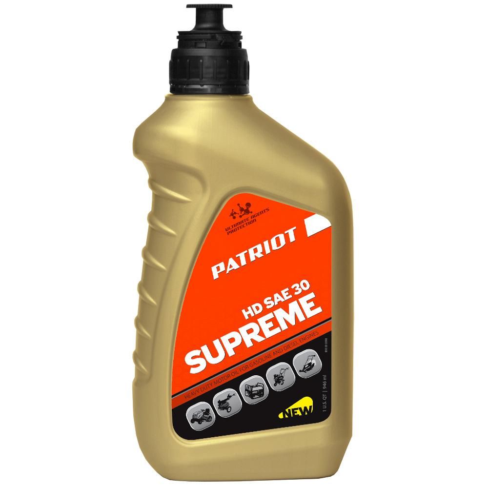 Масло 4-х тактное минеральное PATRIOT Supreme HD SAE 30 4Т, 0,946л - изображение 1