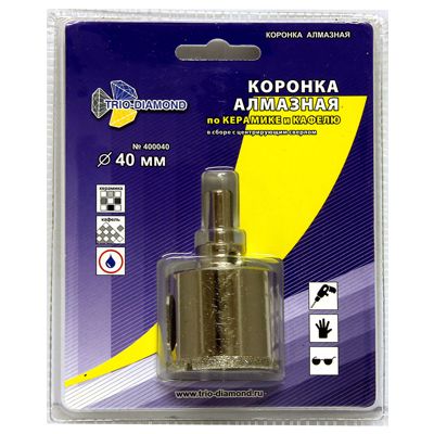 Коронка алмазная по керамике и кафелю с центрирующим сверлом 40 мм - изображение 2